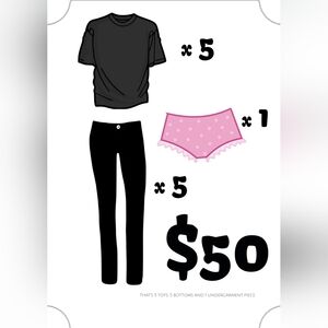 5 Tops / 5 Bottoms / 5 Undergarment